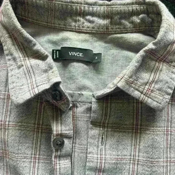 Mens long sleeve button down VINCE shirt size medium fits like a small - Picture 2 of 3
